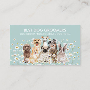 Teal Green Daisy PetSitter hondenverzorging veteri Visitekaartje