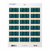 Teal Green & Gold Small Dropper Bottle Label  (Full Sheet)