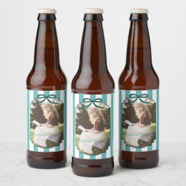Teal Green Graduation Bier Etiket
