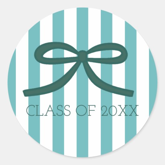 Teal Green Graduation Ronde Sticker (Voorkant)