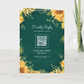 Teal Green Sunflowers Mason Jar QR Code Wedding (Achterkant)