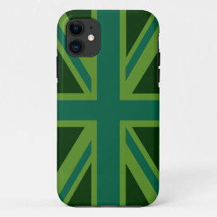 Teal groene UK Union Jack decor iPhone 11 Hoesje