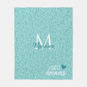 Teal Hart Slaap Lekker Kussensloop Fleece Deken (Voorkant)