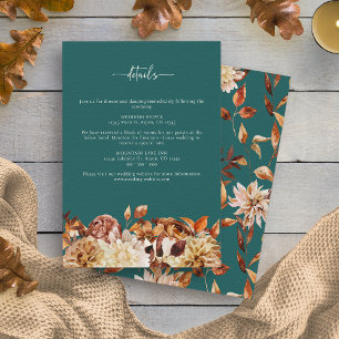 Teal Herfst Details Informatiekaartje