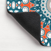 Teal Koraal Modern Mandala Bureaupatroon Muismat (Hoek)