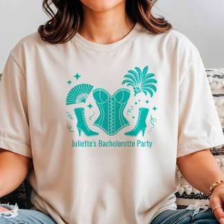 Teal Las Vegas Showgirl Bridesmaid Bach Party T-shirt
