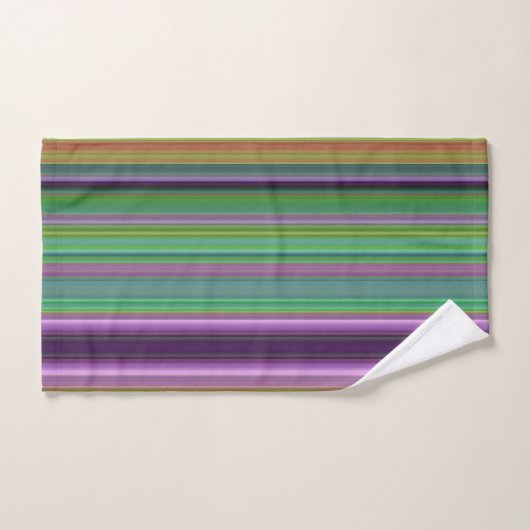 Teal Lavender Orange Purple Stripes (Serviette à main)