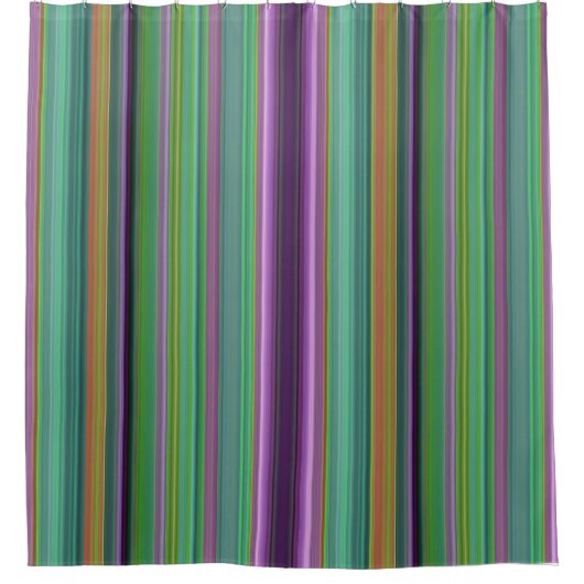 Teal Lavender Orange Purple Stripes Douchegordijn (Voorkant)