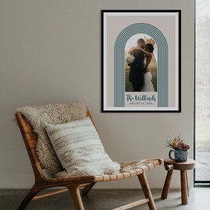 Teal Lombard Lines Boog Aangepaste foto kunstprint Poster