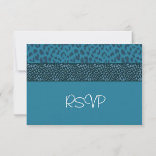 Teal Luipaardbont Patroon RSVP Kaartje