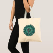 Teal Mandala Tote Bag - Boho Canvas ShoppiTote Bag (Devant (produit))