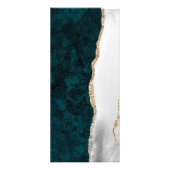 Teal Marble, White & Gold Agate Wedding Menu (Dos)