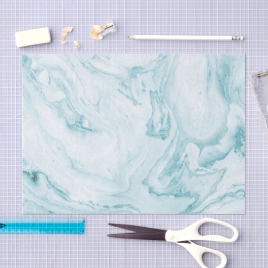Teal Marmer Tissuepapier (Craft)