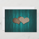Teal Mason Jar String Lights Wood Wedding Save The Date (Achterkant)
