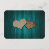 Teal Mason Jar Wood Wedding Hotel Accommodation Informatiekaartje (Achterkant)