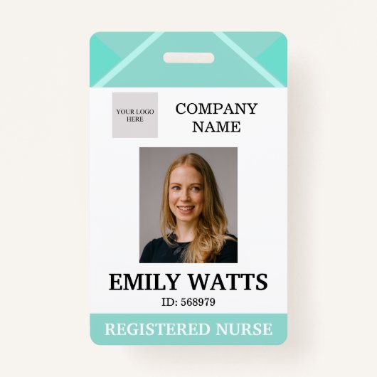 Teal Medical Doctor Aged Care Security Photo ID Badge (Voorkant)