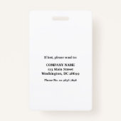 Teal Medical Doctor Aged Care Security Photo ID Badge (Achterkant)