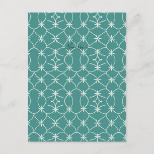 Teal Mid Century Modern Geometrisch Sterpatroon Briefkaart