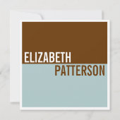 Teal moderne audacieux et invitation Brown de (Dos)