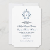 Teal Monogram Wedding Invitation (Devant)