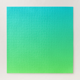Teal naar Lime Groen | Moderne Kleurgradiënt Ombre Legpuzzel