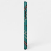 Teal Navajo Tribal Geometric Pattern Phone Case iPhone Hoesje (Linkerkant)