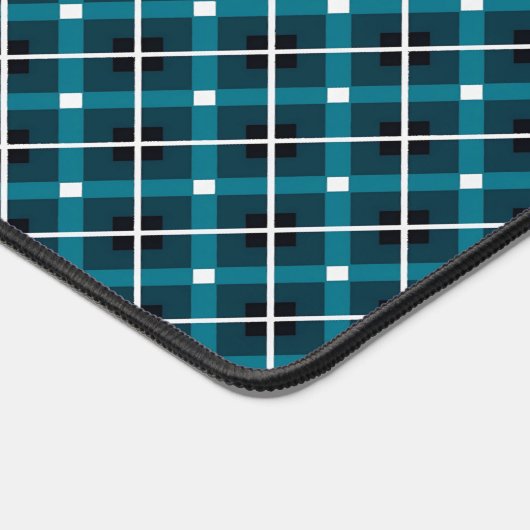 Teal & Navy Geometric Grid Pattern (Coin)