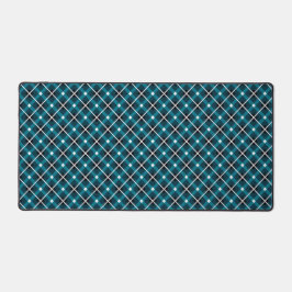 Teal & Navy Geometric Grid Pattern Bureaumat