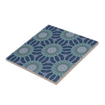 Teal & Navy Geometrisch Kaleidoscoop Patroon