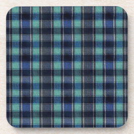 Teal & Navy Tartan Plaid Pattern Plastic Coasters Bier Onderzetter