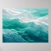 Teal Ocean Waves Abstract Dream Poster (Voorkant)