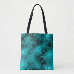 Teal Ombre Glam Glitter Giraffe Vlekken Patroon Draagtas