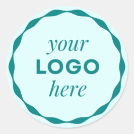 Teal op maat gemaakte logo geschulpte cirkel stick ronde sticker