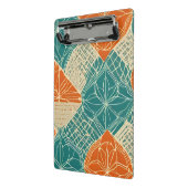 Teal, Orange, and Tan Abstract Flowers Mini Klembord (Angled2)