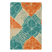 Teal, Orange, and Tan Abstract Flowers Mini Klembord (Achterkant)