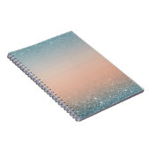 Teal & Orange Notebook with Blue Glitter Notitieboek (Rechterzijde)