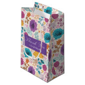 Teal Paars Gele Lente Weide Bloemen Bruiloft Klein Cadeauzakje (Voorkant Gekanteld)