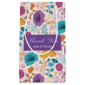 Teal Paars Gele Lente Weide Bloemen Bruiloft Klein Cadeauzakje (Voorkant)