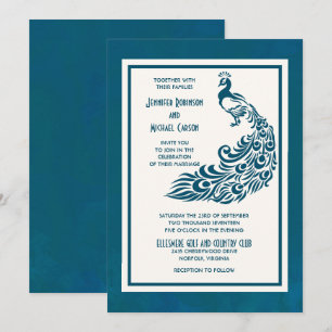 Teal Pauw l Stijlvolle Art Deco Design Kaart