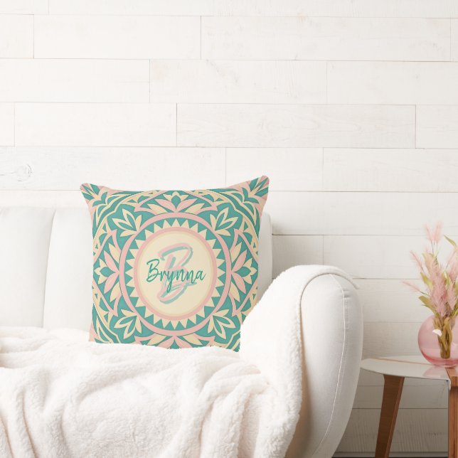 Teal & Pink Spring Garden Tote Kussen (Bank)