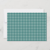 Teal Plaid Personalized Stationery Name Holiday Bedankkaart (Achterkant)