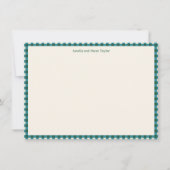Teal Plaid Personalized Stationery Name Holiday Bedankkaart (Voorkant)