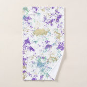 Teal Pourpre Or Moderne Grungy Splash (Serviette à main)