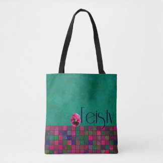 - Teal, pourpre, rose - sac à main COURAGEUX