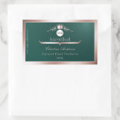 Teal Product Label Rose Gold Frame Logo Monogram (Tas)