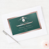 Teal Product Label Rose Gold Frame Logo Monogram (Envelop)