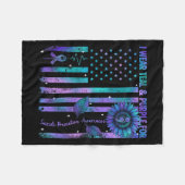 Teal Purple Us Usa Flag Suicide Prevention Awarene Fleece Deken (Voorkant (Horizontaal))