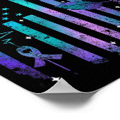 Teal Purple Us Usa Flag Suicide Prevention Awarene Poster (Hoek)