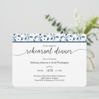 Teal Rehearsal Dinner Invitation Kaart