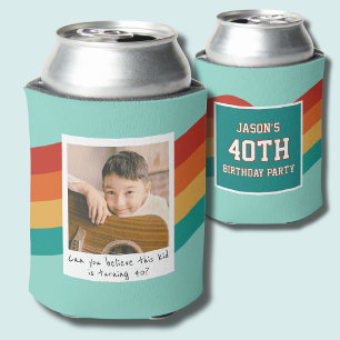 Teal Retro 40e verjaardagsfoto Blikjeskoeler